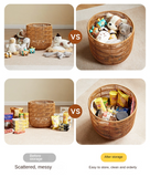 Rubber Solid Wood Cream Style Children's Toy Storage Basket