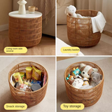 Rubber Solid Wood Cream Style Children's Toy Storage Basket