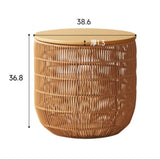 Rubber Solid Wood Cream Style Children's Toy Storage Basket