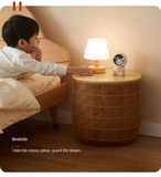 Rubber Solid Wood Cream Style Children's Toy Storage Basket