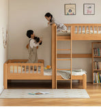 Beech solid wood children's bunk bed.