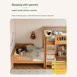 Beech solid wood children's bunk bed.