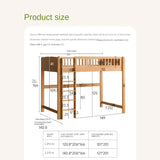 Dimension diagram of beech solid wood children's bunk bed, detailing measurements and specifications in a clean layout
