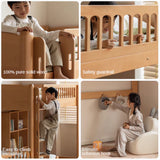 Beech solid wood children's bunk bed.