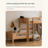 Beech solid wood children's bunk bed.