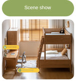 Beech, Oak Solid Wood Children's Bunk Bed.