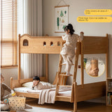 Beech, Oak Solid Wood Children's Bunk Bed.