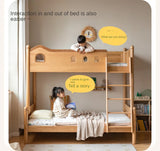 Beech, Oak Solid Wood Children's Bunk Bed.