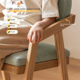Oak Solid Wood Adjustable Height Kids Soft Chair.
