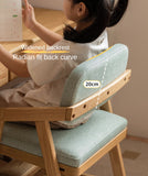 Oak Solid Wood Adjustable Height Kids Soft Chair.