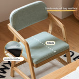 Oak Solid Wood Adjustable Height Kids Soft Chair.