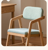 Oak Solid Wood Adjustable Height Kids Soft Chair.