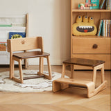 Beech Solid Wood Children's Multi-function Step Ladder Chair.