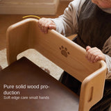 Beech Solid Wood Children's Multi-function Step Ladder Chair.