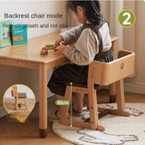 Beech Solid Wood Children's Multi-function Step Ladder Chair.