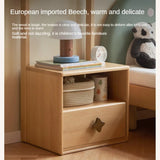 Beech Solid Wood Kids Nightstand With Clothes Rack