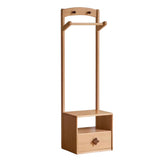 Beech Solid Wood Kids Nightstand With Clothes Rack