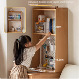 Beech, Rubber Solid Wood Children's Desk Bookshelf Integrated