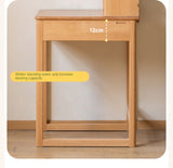 Beech, Rubber Solid Wood Children's Desk Bookshelf Integrated