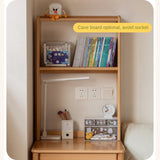 Beech, Rubber Solid Wood Children's Desk Bookshelf Integrated