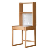 Beech, Rubber Solid Wood Children's Desk Bookshelf Integrated
