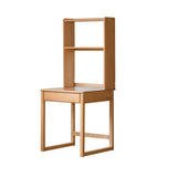 Beech, Rubber Solid Wood Children's Desk Bookshelf Integrated