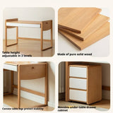 Beech Solid Wood Bookshelf Integrated Children's Desk.