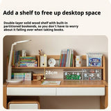 Beech Solid Wood Bookshelf Integrated Children's Desk.
