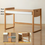 Beech Solid Wood Bookshelf Integrated Children's Desk.