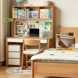 Beech Solid Wood Bookshelf Integrated Children's Desk.