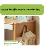 Beech Solid Wood Bookshelf Integrated Children's Desk.