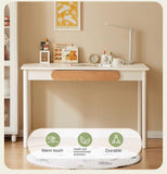 Rubber Solid Wood Cream Style Children's Writing Desk.