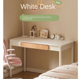 Rubber Solid Wood Cream Style Children's Writing Desk.