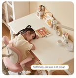 Rubber Solid Wood Cream Style Children's Writing Desk.