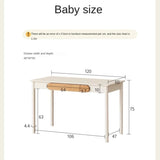 Rubber Solid Wood Cream Style Children's Writing Desk.