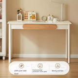 Rubber Solid Wood Cream Style Children's Writing Desk.