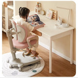 Rubber Solid Wood Cream Style Children's Writing Desk.