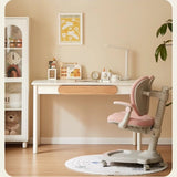 Rubber Solid Wood Cream Style Children's Writing Desk.