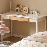 Rubber Solid Wood Cream Style Children's Writing Desk.