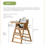 Beech Solid Wood Baby Lifting Dining Chair.