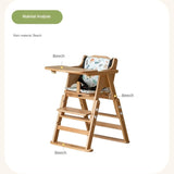 Beech Solid Wood Baby Lifting Dining Chair.