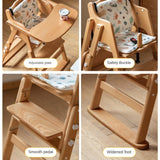 Beech Solid Wood Baby Lifting Dining Chair.