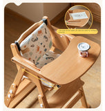 Beech Solid Wood Baby Lifting Dining Chair.