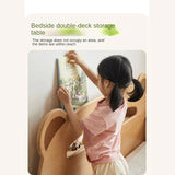 Beech solid wood children's guardrail bed with light