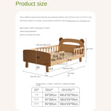 Beech solid wood children's guardrail bed with light