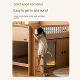 Beech Solid Wood Children's with Light Guardrail Bed