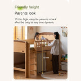 Beech Solid Wood Children's with Light Guardrail Bed