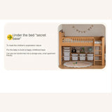 Beech Solid Wood Children's with Light Guardrail Bed