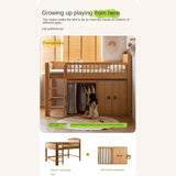 Beech Solid Wood Children's with Light Guardrail Bed