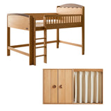 Beech Solid Wood Children's with Light Guardrail Bed